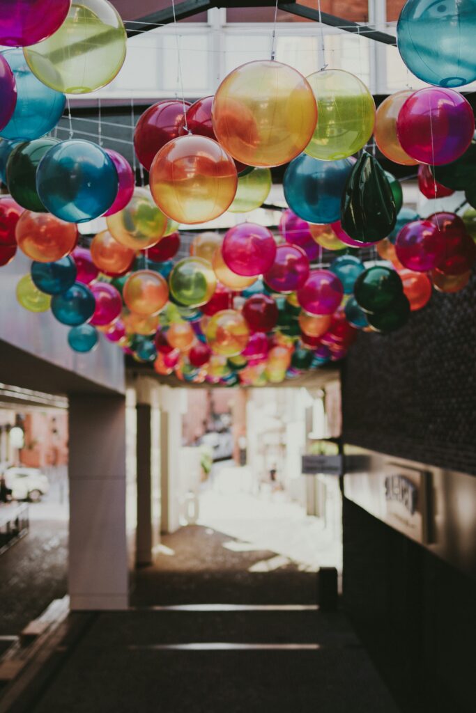 Balloon, decor, party, LED